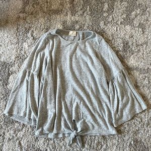 Grey bell sleeve shirt